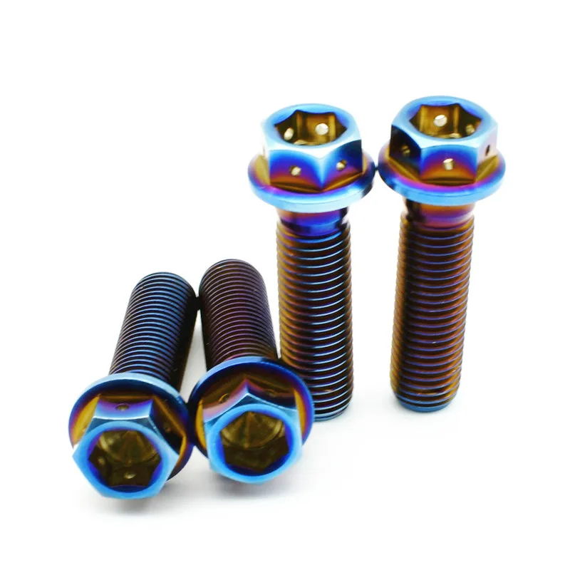 M6 M8 m10 x 1 25x135 мм класс 5 синий двойной привод полый шестигранный фланец головка мотоцикл модифицированный титановый метрический болт 20