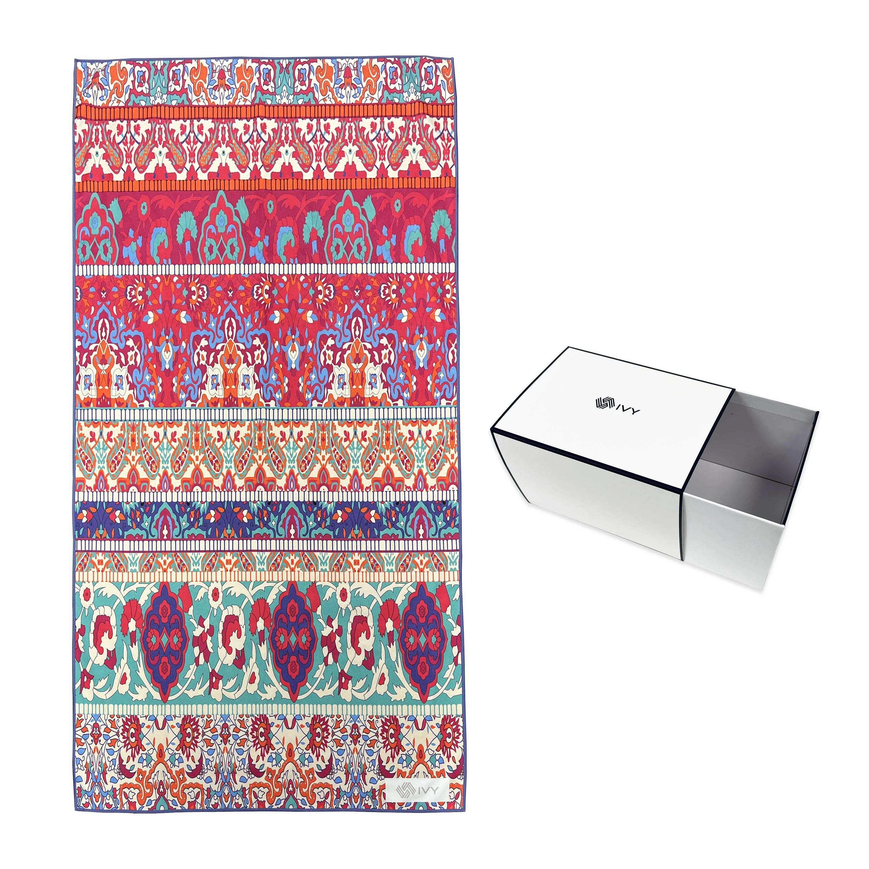 luxury recycled plastic sand free microfiber anti slip beach towel with custom logo printing