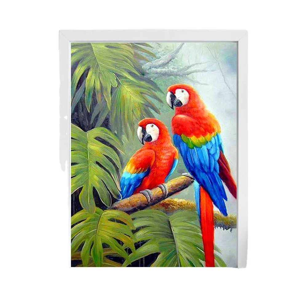 Animal Parrot Wholesale 5d Diy 30*40cm Square Drill Mosaic  Diamond Painting For Living Room Decoration