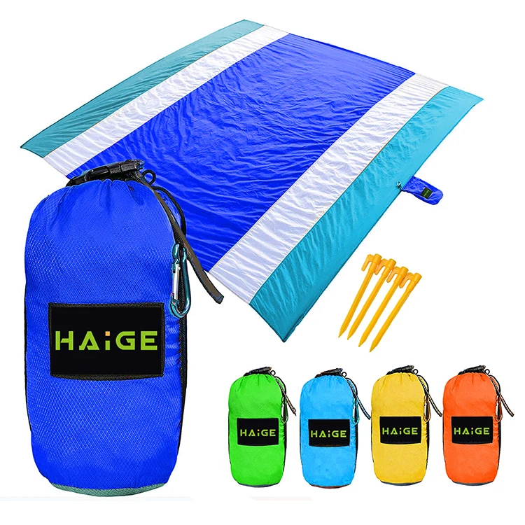 Custom Sand Proof Beach Blanket Waterproof Pocket Camping Picnic Mat