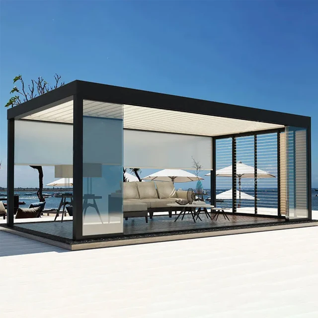 luxury pergola aluminio 4x3 louvre roof hotel pergola automatic roof louvre with rain sensor louvre pergola aluminium