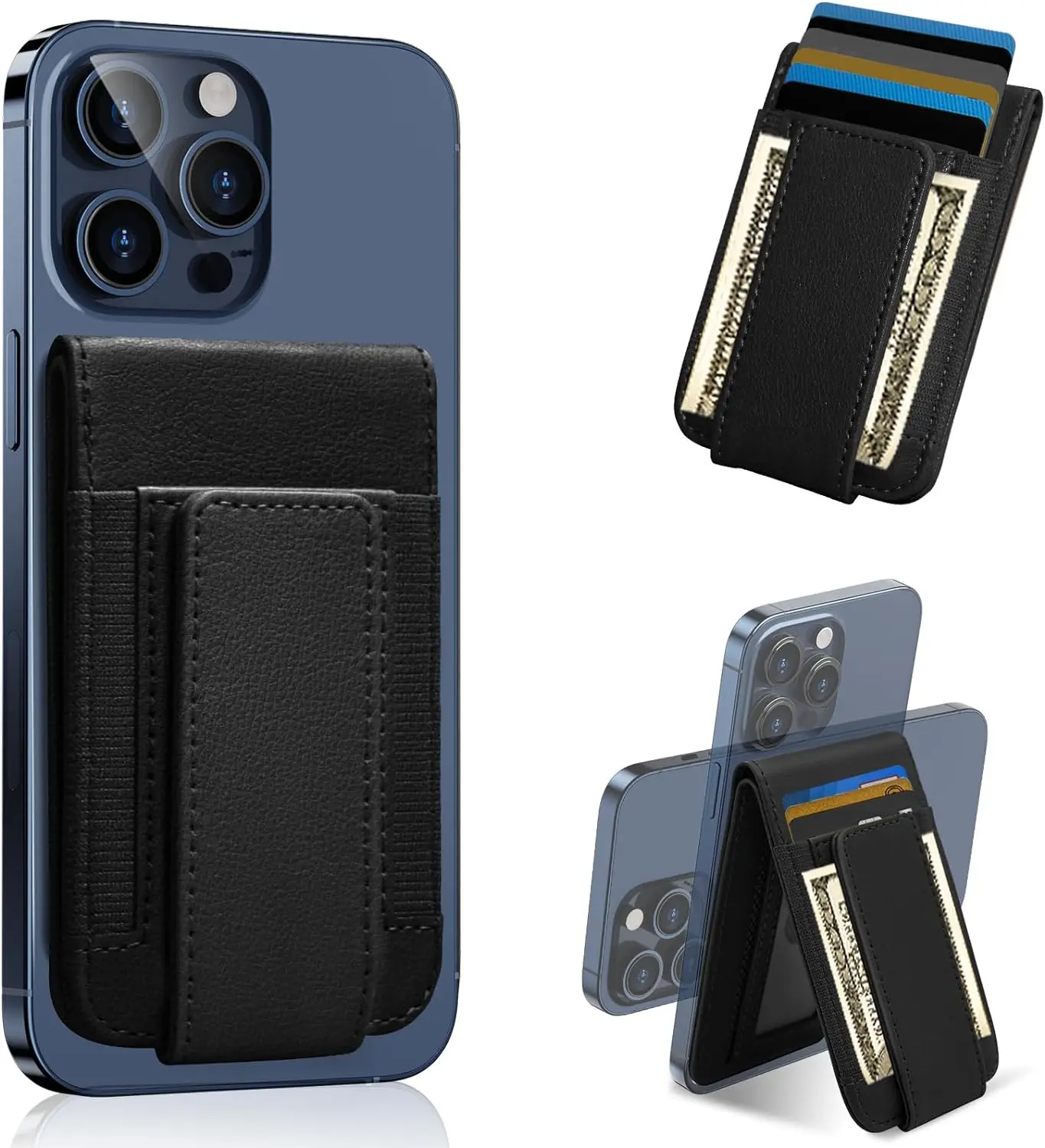 2024 newest magnetic phone wallet men slim money clip with stand credit card holder for iPhone 16/15/14 /13/12  Pro Max Plus