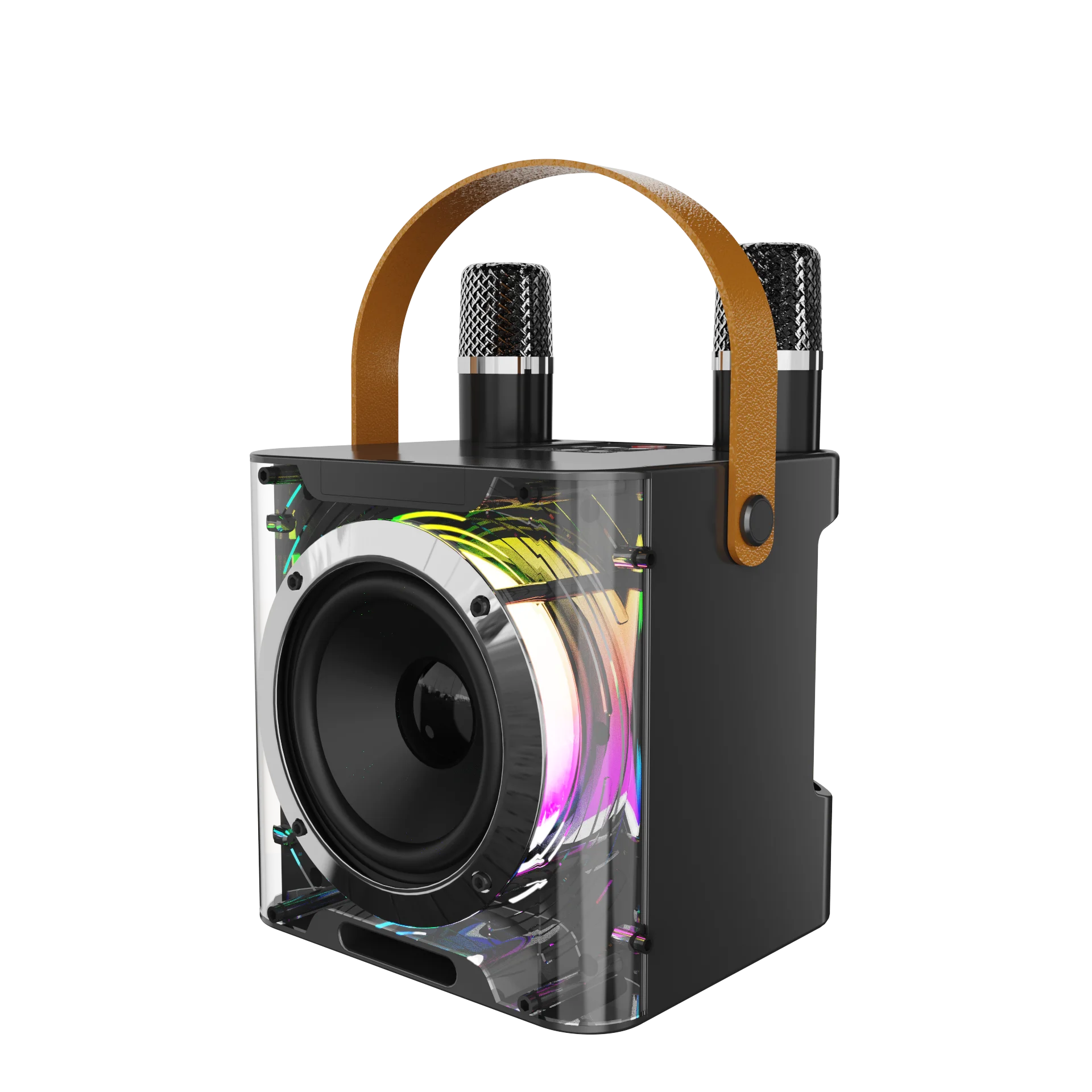 Newest 10W 4 Inch HIFI Stereo Music Player Blue tooth Speaker Microphone Karaoke speakers With RGB Light  For Home Party