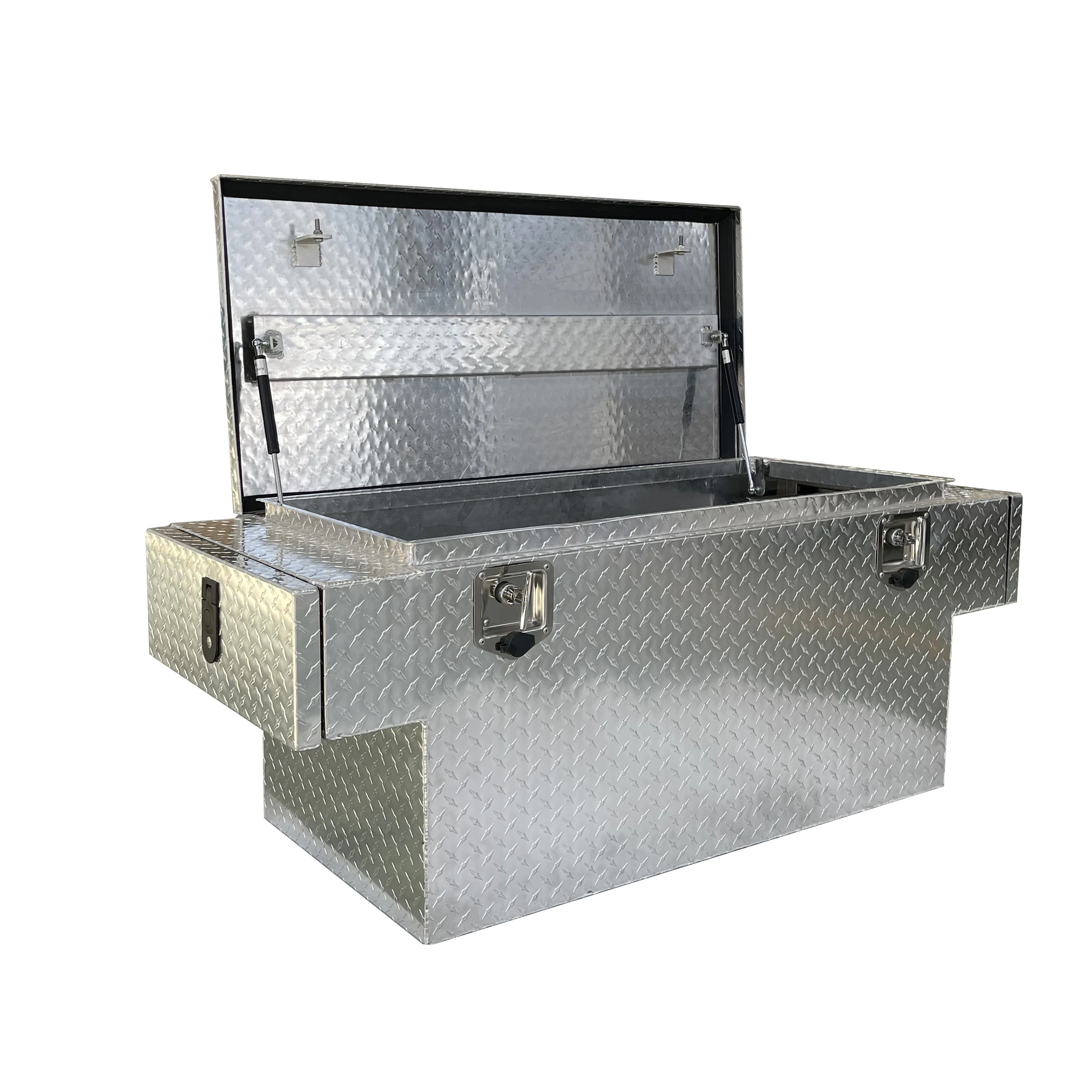 aluminum diamond plate 24*24*48' Double Lid 2mm Aluminium Smooth Semi Truck Underbody Tool Boxes