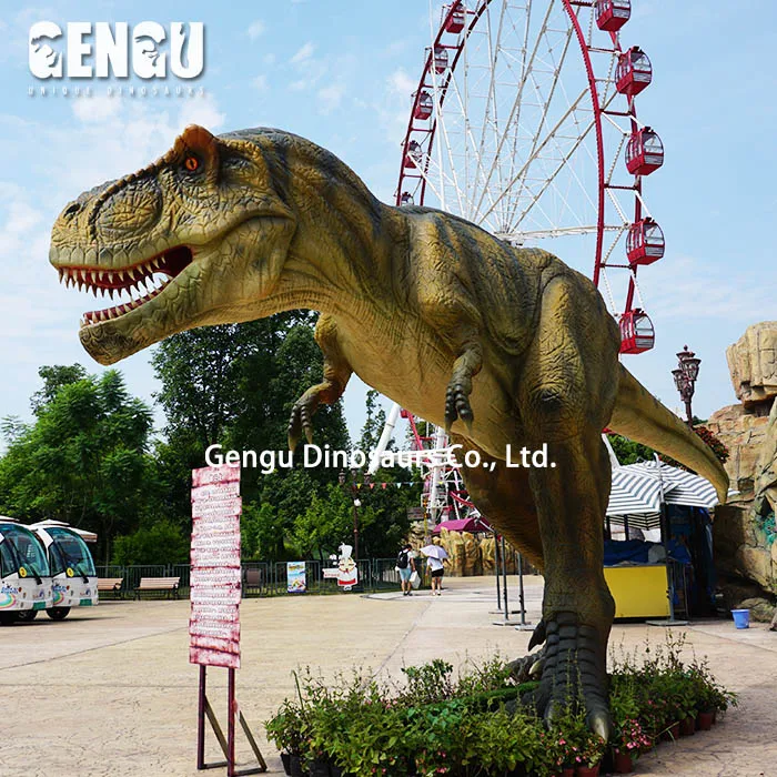 Amusement park simulation dinosaurs t rex cartoons