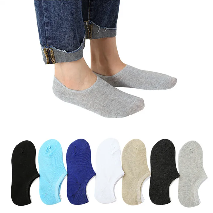 White Black Colorful Cotton Mens Spring And Summer No Show Socks  Low Cut Socks Invisible  Socks
