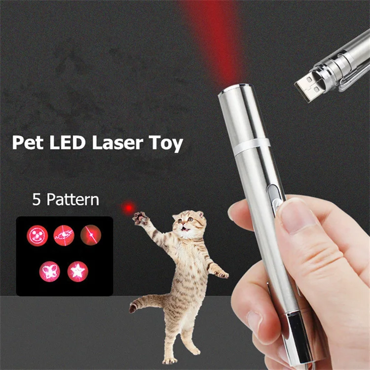 Pet supplies USB rechargeable funny cat stick multi pattern pet color laser mobile interactive infrared