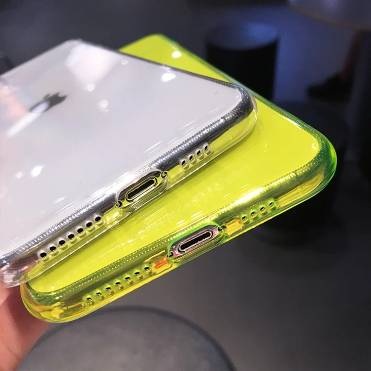 For iPhone 12 Neon Case, Shockproof for iPhone 11 XS Max XR 7 8 Plus Girl Neon Clear Phone Cover for iPhone 12 Pro Max Case