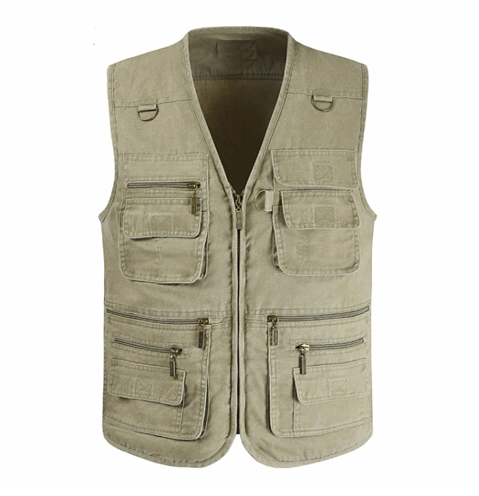 
Mens Casual quick dry windproof outdoor multi Pockets Travel Military Safari Denim workwear Sleeveless VEST Utility vest 