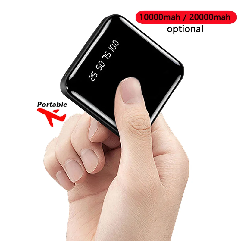 Products That Best Selling Mini Power Bank 10000mah Flashlight LED Powerbank 20000mah Phone Chargers Bulk Mirror Power Bank Mini