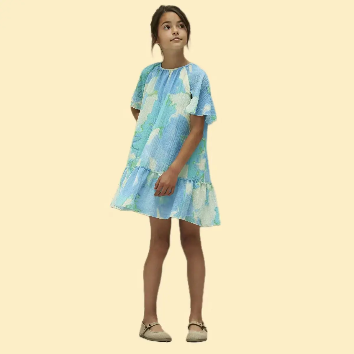 Customized Tie-dye toddler girls dresses 6 to 14 years beauty children dresses