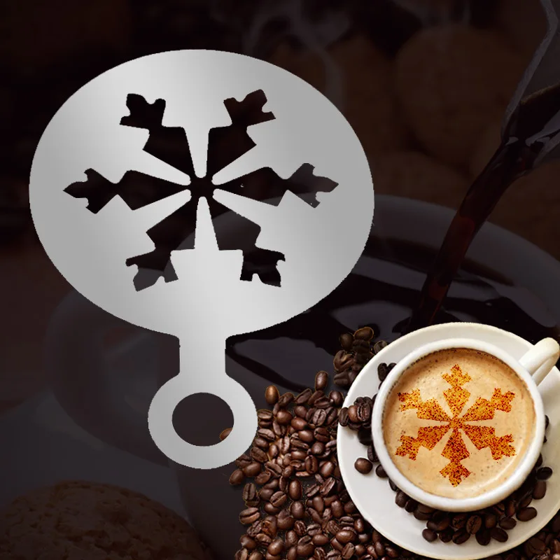 
KLP Eco friendly 304 Stainless Steel Customized Coffee Templates Barista Stencils  (1600281531555)