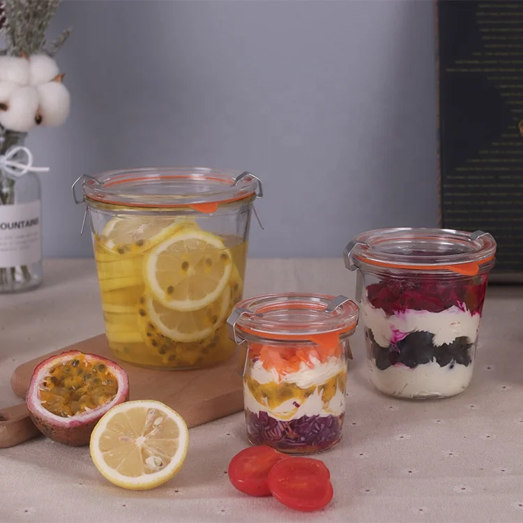 
China factory food Grade Glass Jar Mold Sealed Jar Food Jam Fresh Keeping Bottle Kitchen Storage Pot 