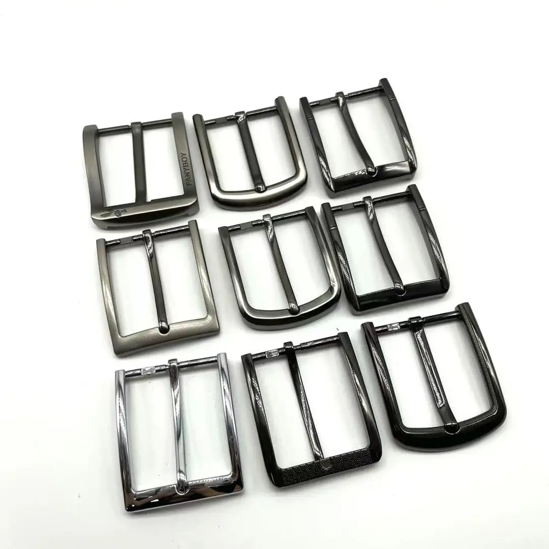 4.0cm factory customized logo color zinc alloy pin buckle with clothing color buckle accessories