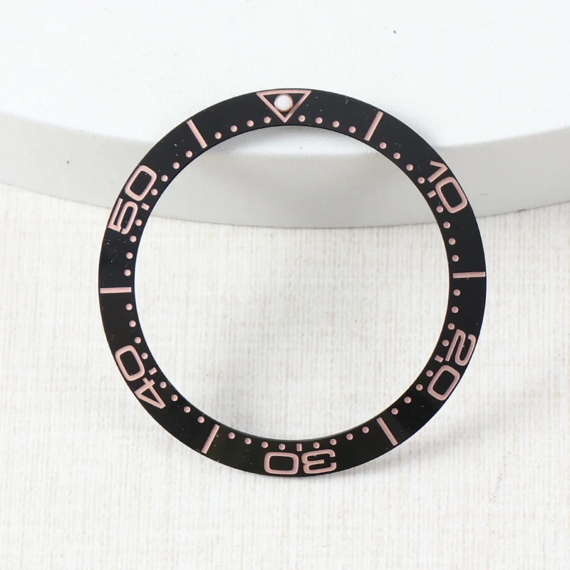 38mm Watch Bezel Insert Ceramic For Sea Master Submariner For Seiko Mods NH35 Watch Accessories Case Ring Green Luminous Bezel