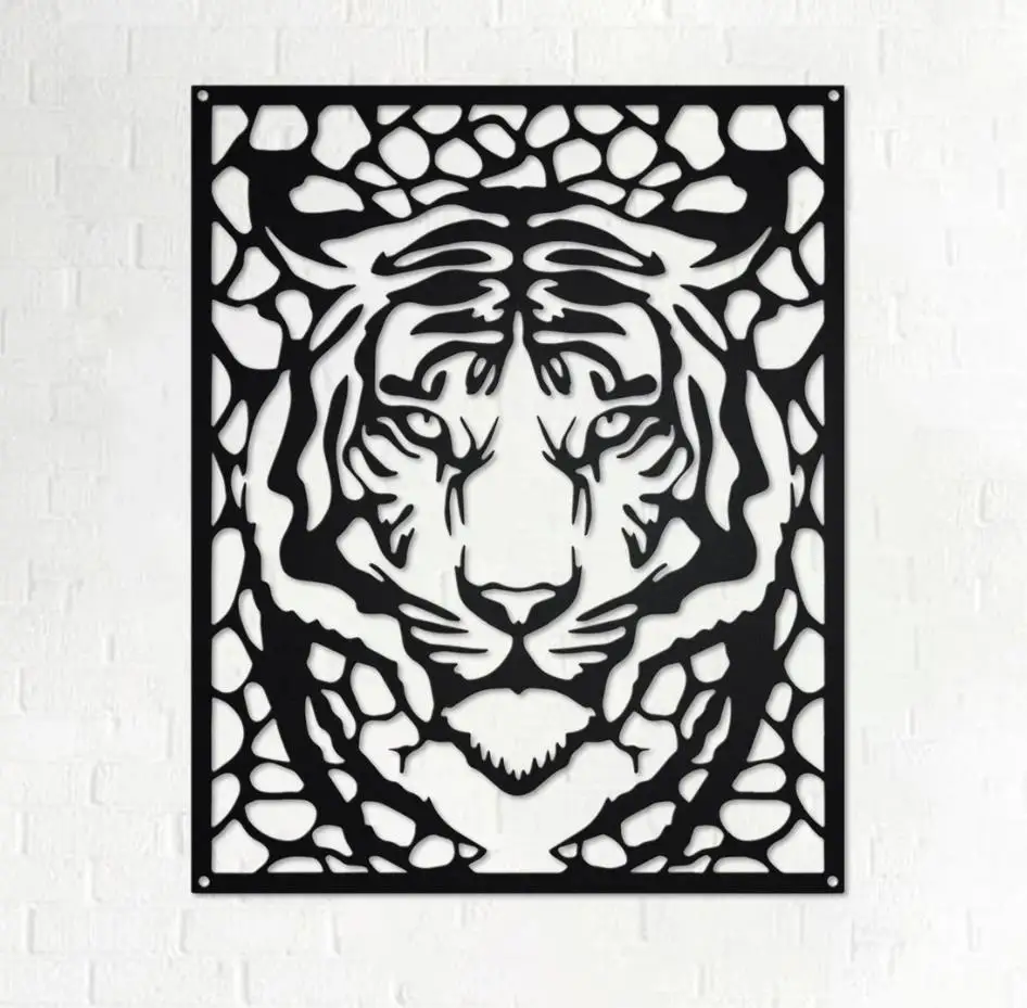 Manufacturer Tiger Animal Metal Wall Art Tiger Name Sign Decoration For Room Custom Tiger House Decor Wall Art
