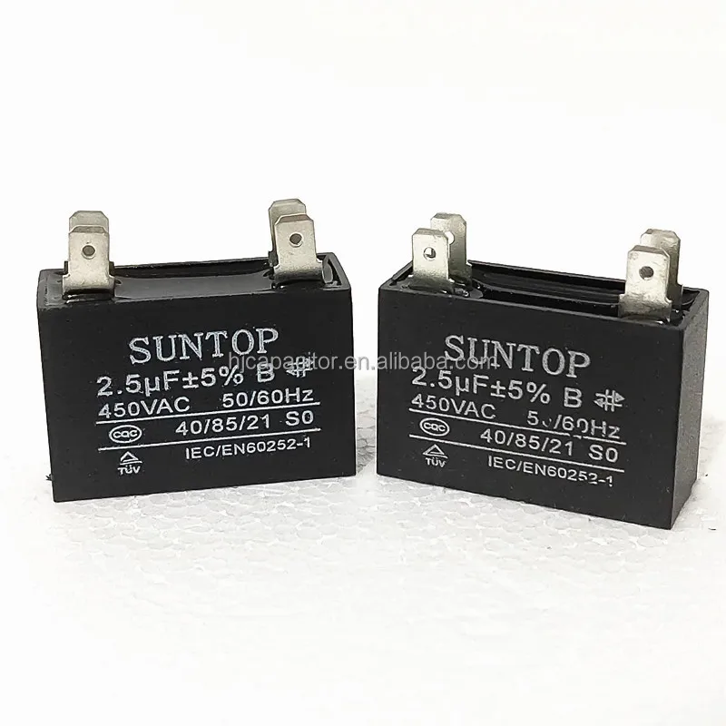 2023 Hot Style 2.5uf 450V.AC CBB61 terminal capacitor  for washing machine 3.7v battery super maxwell