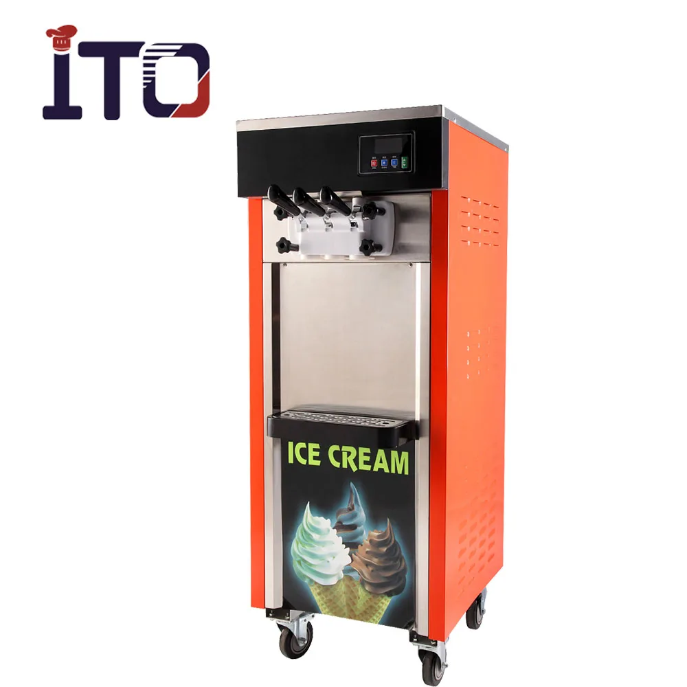 Three Flavor Soft Ice Cream Maker /Spaghetti Ice Cream Machine