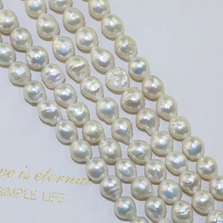 11-13MM big large size edison fresh water irregular baroque shape real freshwater cultured pearl bead strands