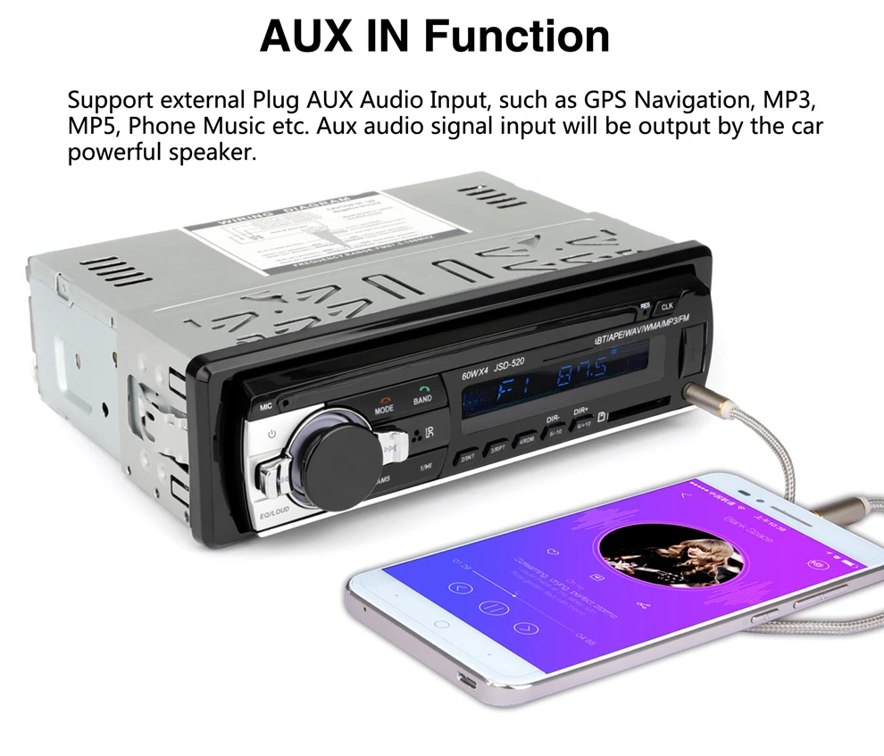 Car Player Smart Factory Direct Sales Support USB, AUX, FM, Bluetooth Car MP3 Player Special Car Radio