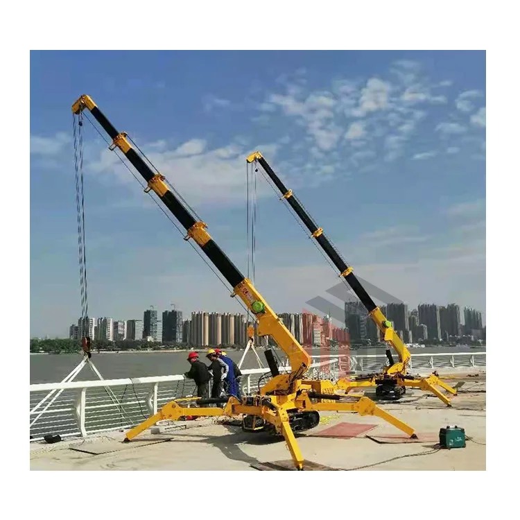 Diesel Engine Spider Crane Hoist Man Bucket Lift Tracked Remote Control Spider Crawler Crane