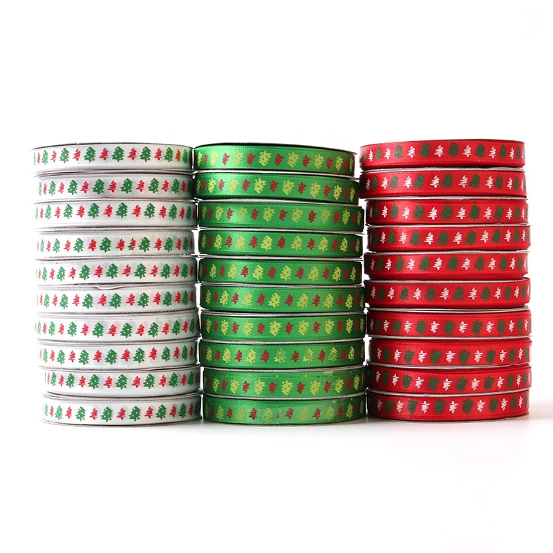 Stock Wholesale Christmas Ribbon With Logo Ribbon Custom Polyester Grosgrain Ribbon