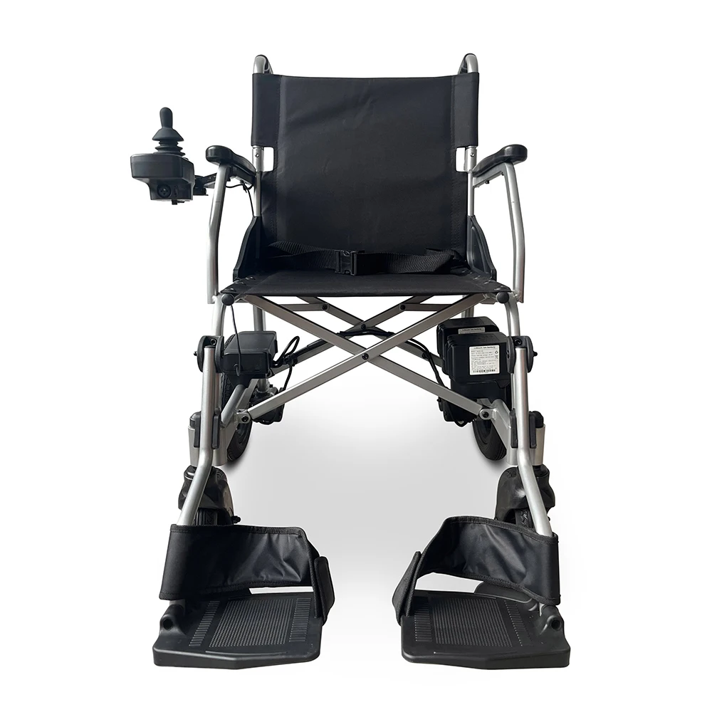 KSM-505 Light weight folding electric wheelchair portable aluminum power chairs dual controller wheelchair 12.5kgs