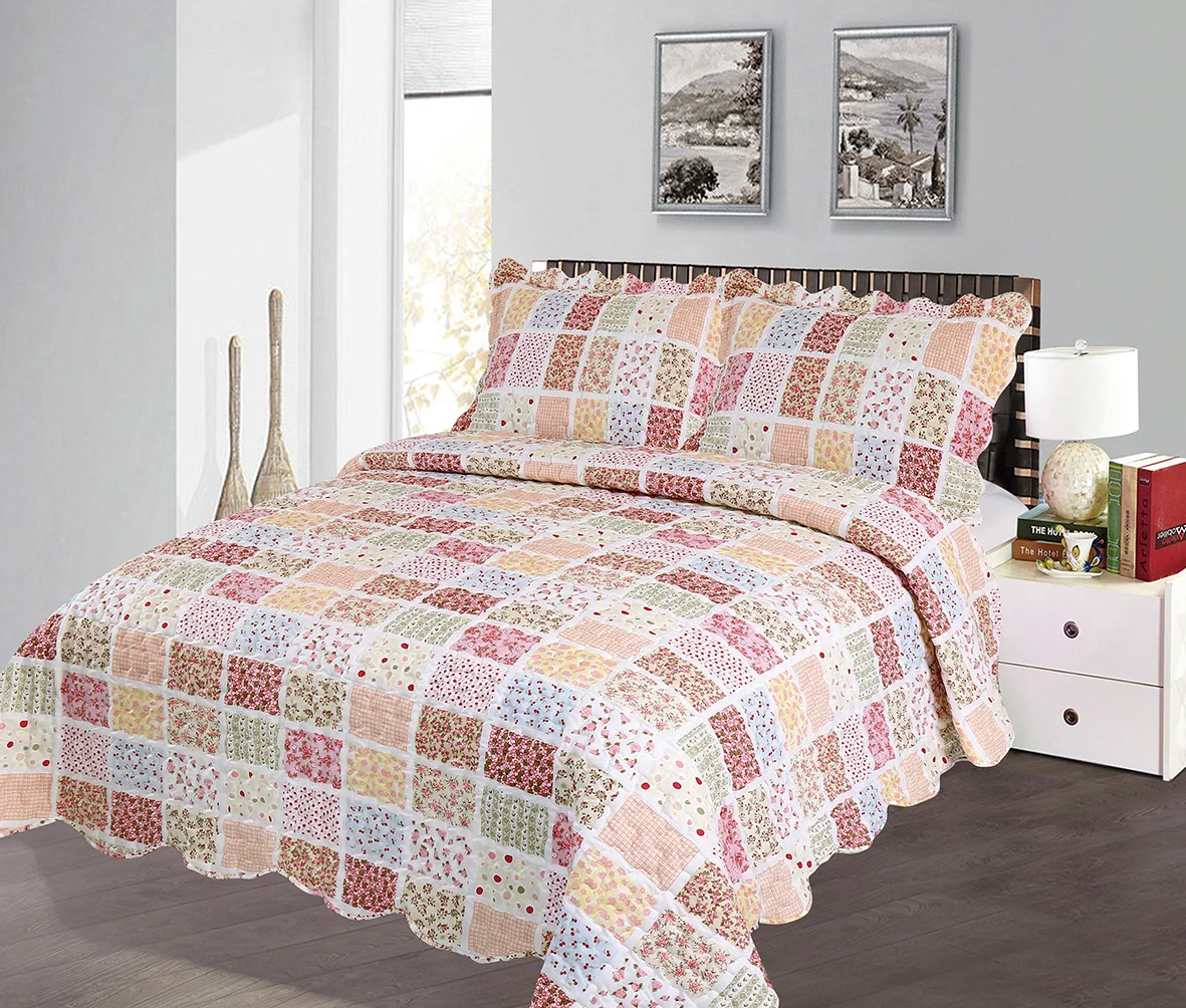 Luxury Hot Printed Quilted Summer Comforter Quilt Bedspreads Set Bed Cover Set 3 Pieces Quilt Set for Home