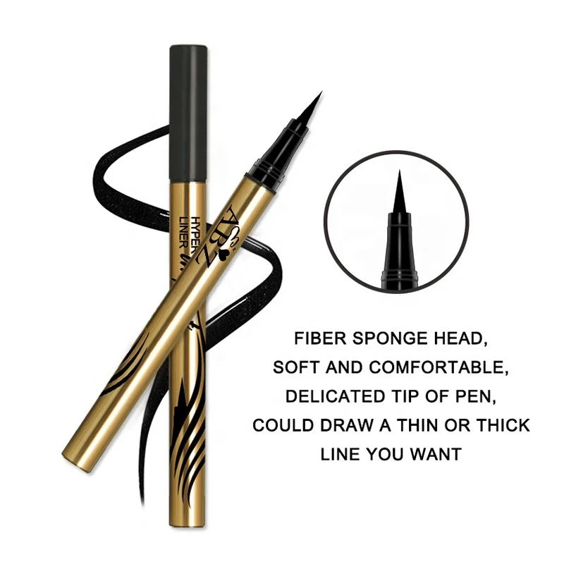 Factory Wholesale Gold Hyper Impact Liner Long Lasting Smudge Free Waterproof Black Liquid Eyeliner