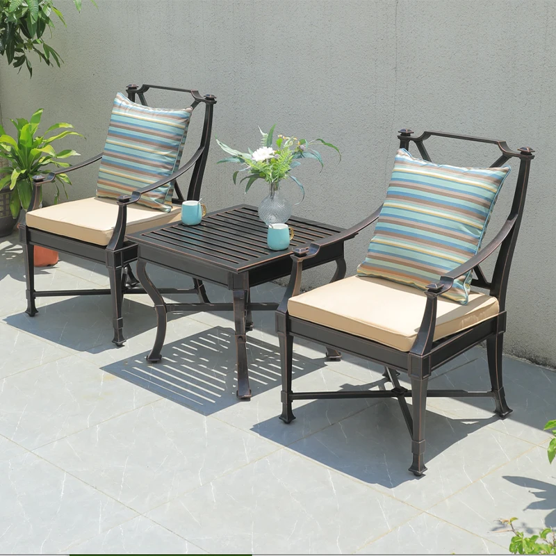 Garden aluminum patio furniture Single seat sofa with cushion pillow sofa chair
