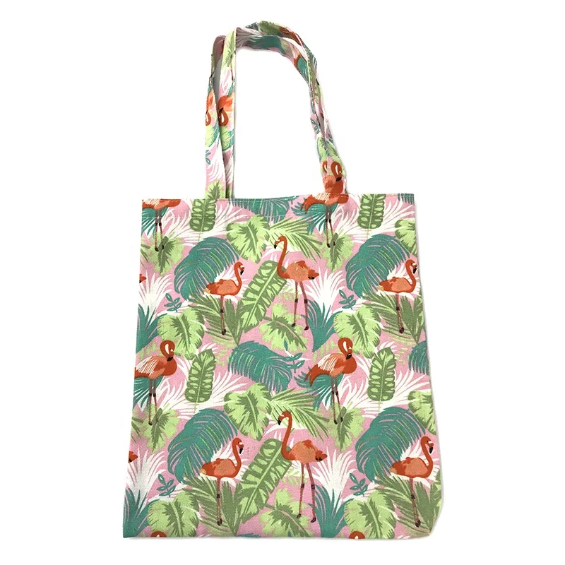 Flamingo Printed Canvas Tote Bag Fabric Cotton Bag Reusable Shopping Paris Bags Handbags