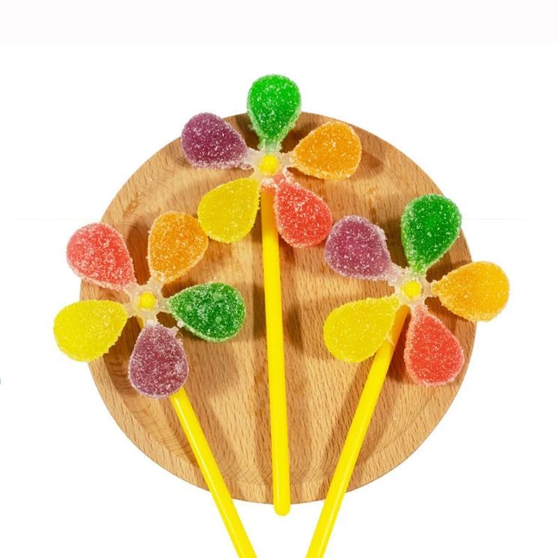 OEM ODM Fruit Flavor Windmill Gummy Jelly Candy Lollipop wholesale Toys For Kids wholesale