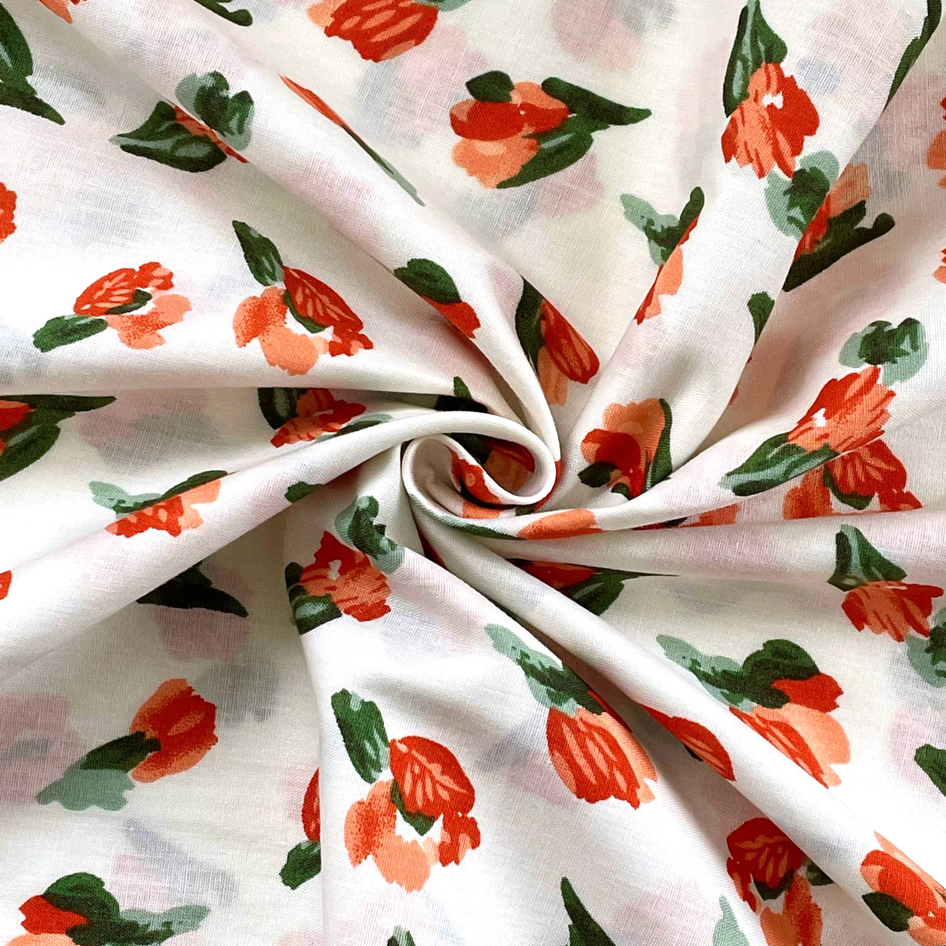 2022 News Cotton print fabric 110gsm tulip floral print fabric for kids dress