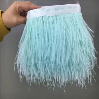 Ostrich Feather Trimming Fringe With Ribbon Tape,Millinery Crafts Costumes Decoration,Natural Ostrich Hair Feather Trim