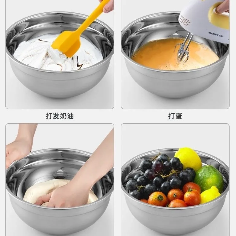 Factory Directly Sell Salad Bowl modern Stainless Steel Mixing basin With Lid personalized metal salad bowl deep mixing bowl