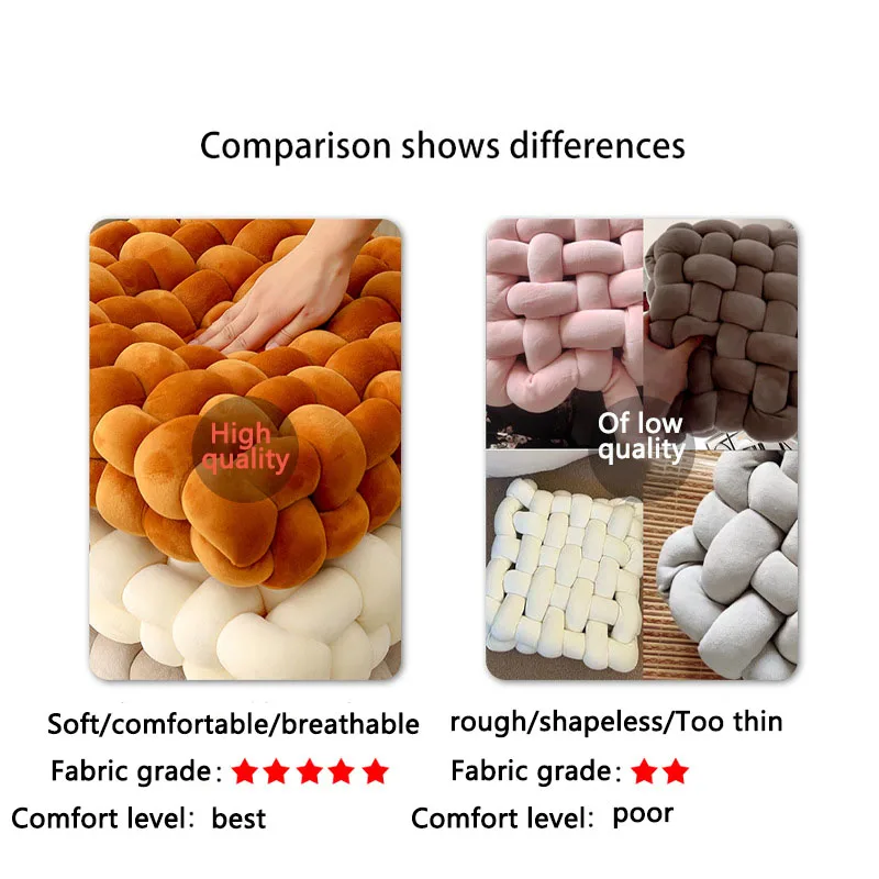 European ins style Solid color plush throw pillows Modern simple square woven chair cushion living room decoration sofa cushions