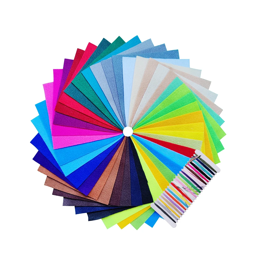 40pcs Felt Fabric Sheet Assorted Color DIY Craft Nonwoven 1.4mm Thick Acrylic Felt for Sewing DIY Craftwork Project