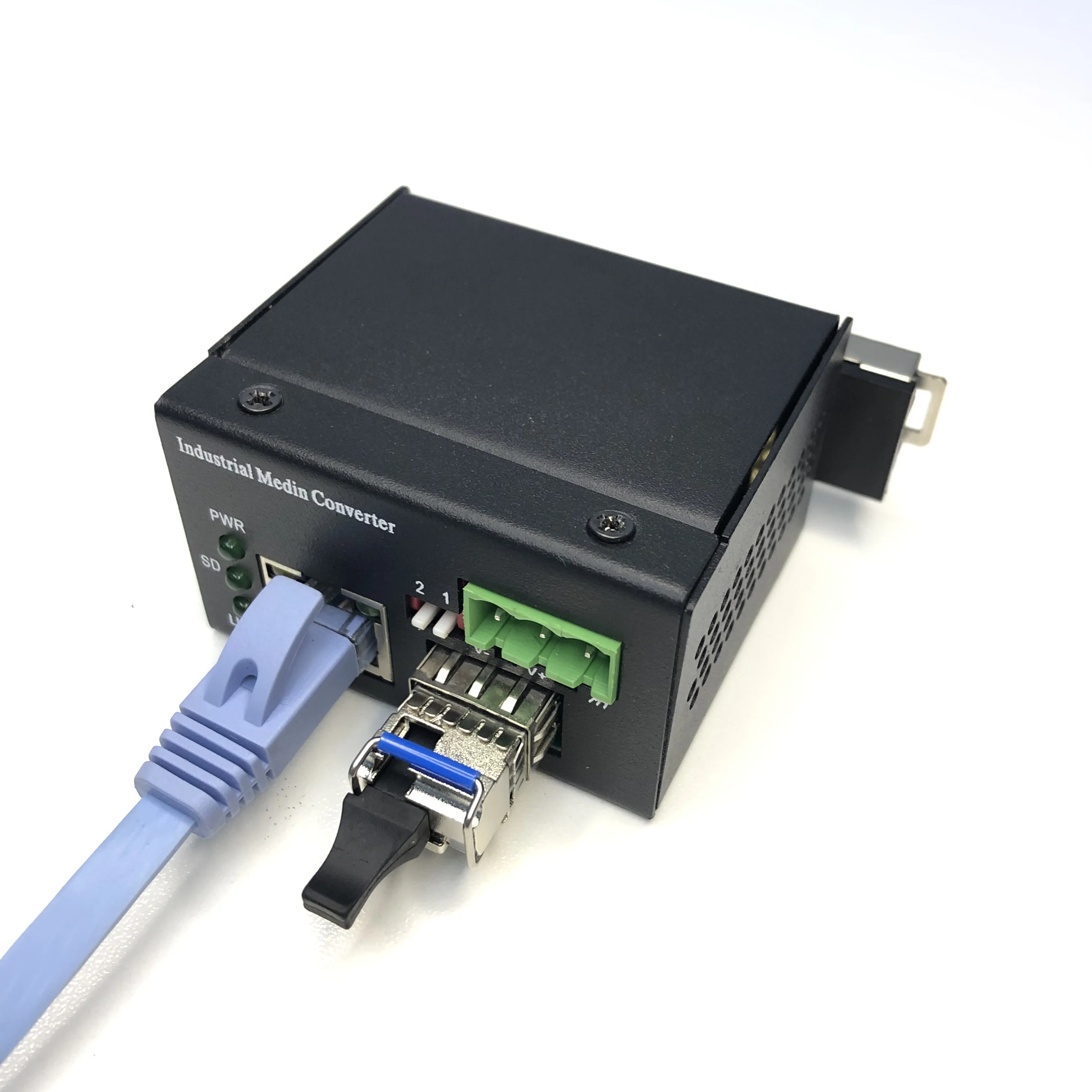 3C-LINK mini size DIN rail IES 1-2 port network  gigabit industrial ethernet switch industrial switch 2 puertos