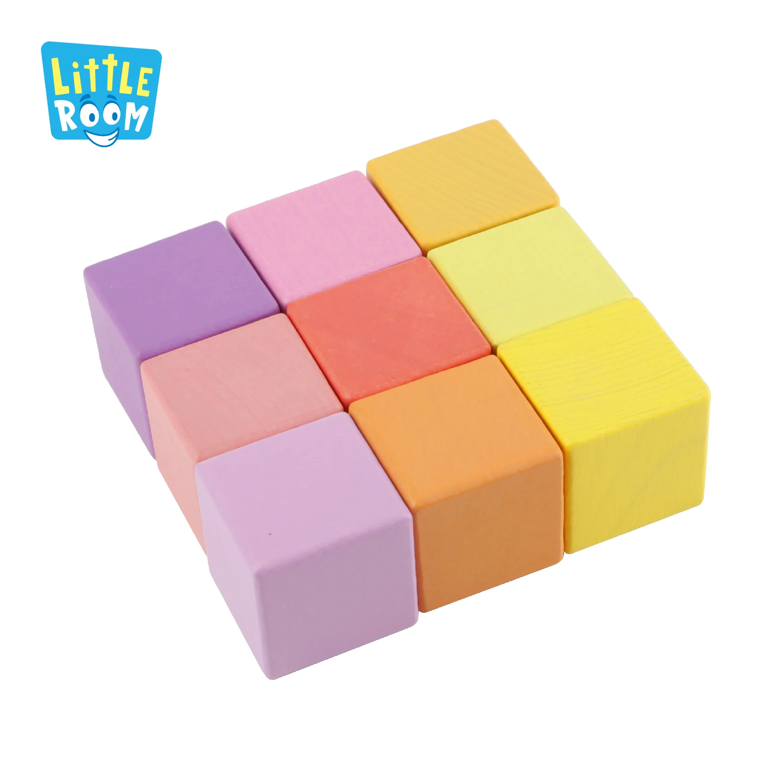 First wood blocks baby paintings unfinished wooden shape block Wooden Rainbow Education Kids Stacker Brick Building Blocks