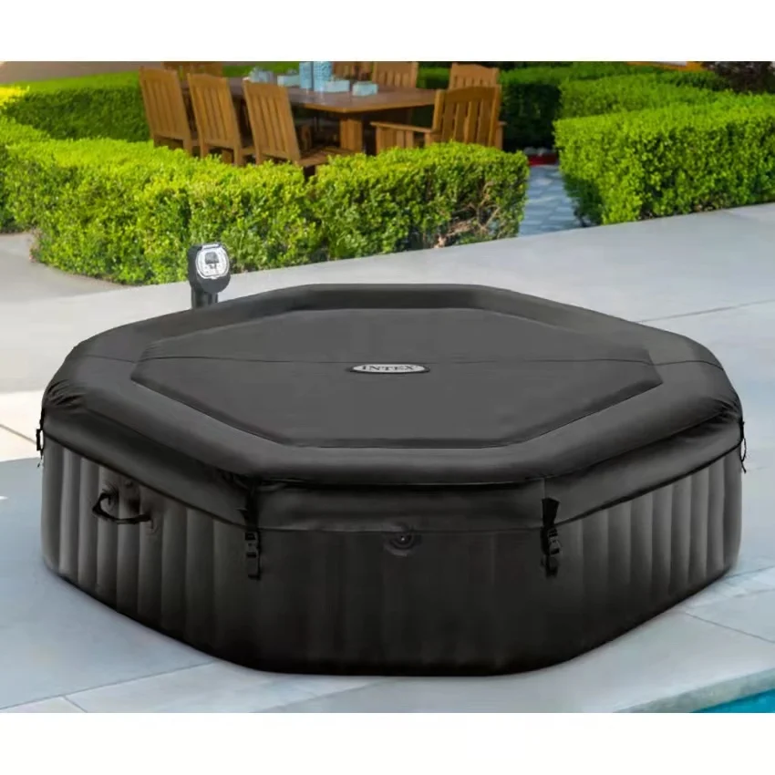 Intex 28458 Inflatable PureSpa Jet & Bubble Deluxe Hot Tub Outdoor Above Ground Massage Swimming Spa Pool  Set