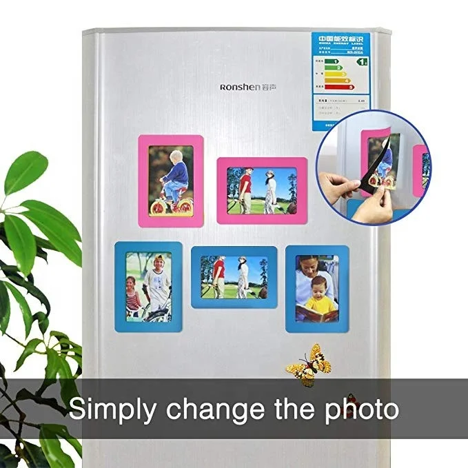 Removable and reusable different size magnetic photo frame