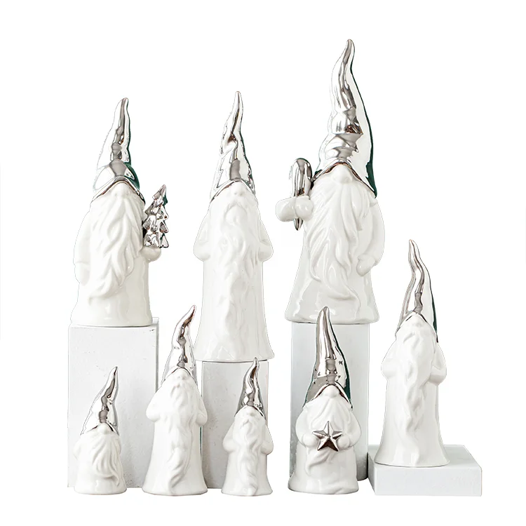 Скандинавская простота, керамический Декор Санта-Клауса, праздничное украшение для дома, белые керамические поделки, мебель для гостиной, Papa Noel