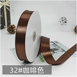 Stocked Factory Price  Wholesale Polyester Single/Double Faced Brown Chocolate Satin Ribbon