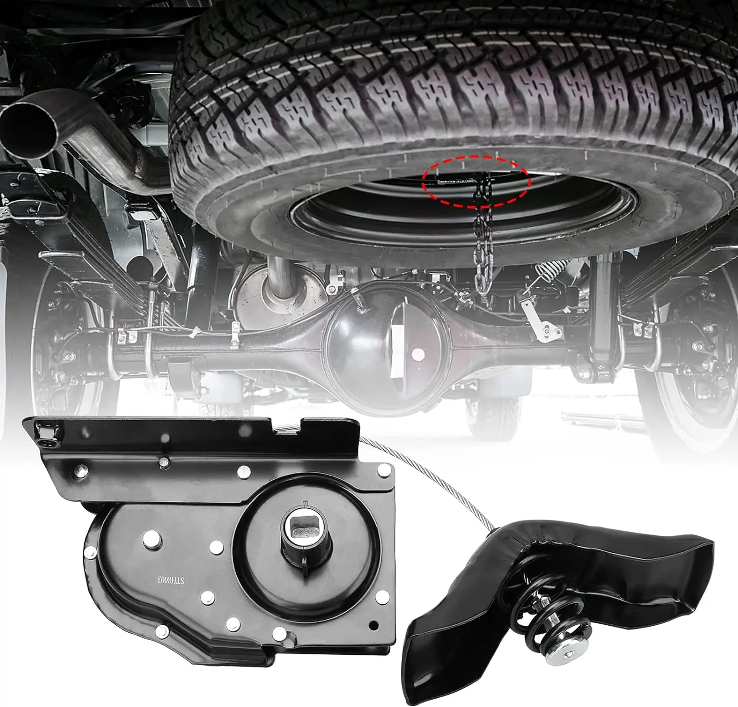 Spare Tire Hoist 924-526 Wheel Carrier Hoist Spare Tire Winch for Ford  F-150/Lobo F-250(HD), for Lincoln 02-03 Blackwood