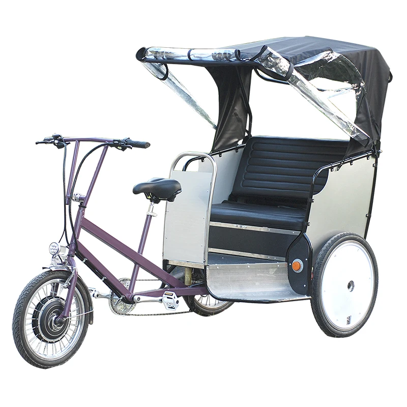 Motrike Heavy Loading 3 Wheeler Electric Bike Pedicab Tricycle with Canopy for Passengers 3 Person