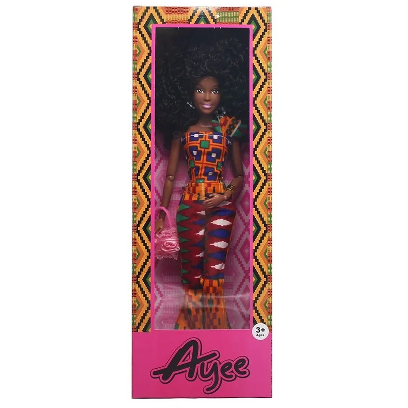 Hot selling african american dolls fashion girl doll toy black dolls with 4 styles