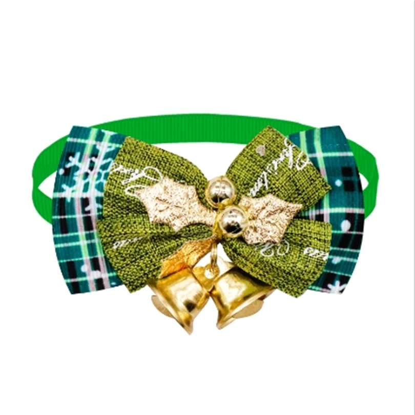 Xmas Plaid Tiny Bows Christmas Tree Wreath Crafts Gift Decor Mini Christmas Bows with Bell