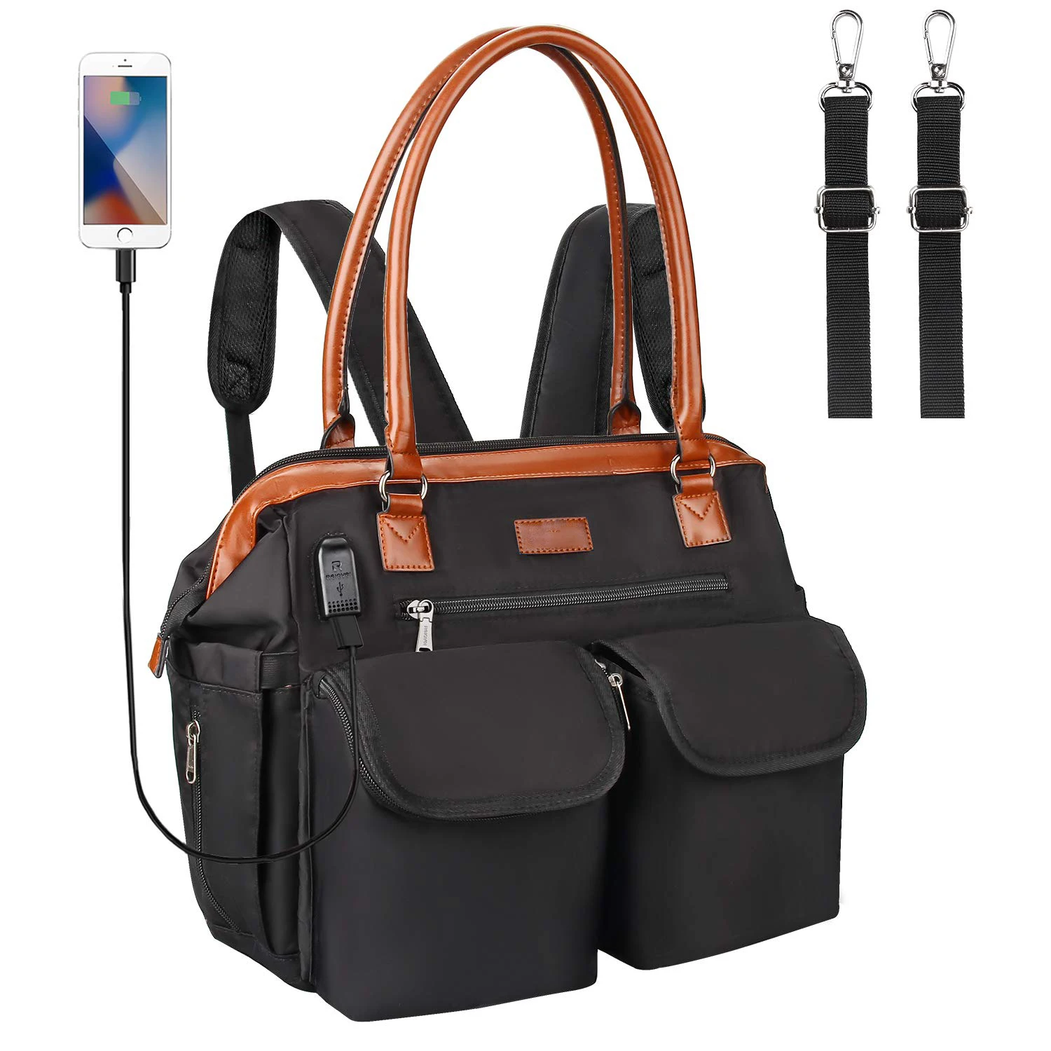 New arrival diaper Tote Bag Backpack Diaper Bags for Baby Boy and Baby Girl Multi-Function Baby Travel Bag with Stroller Straps