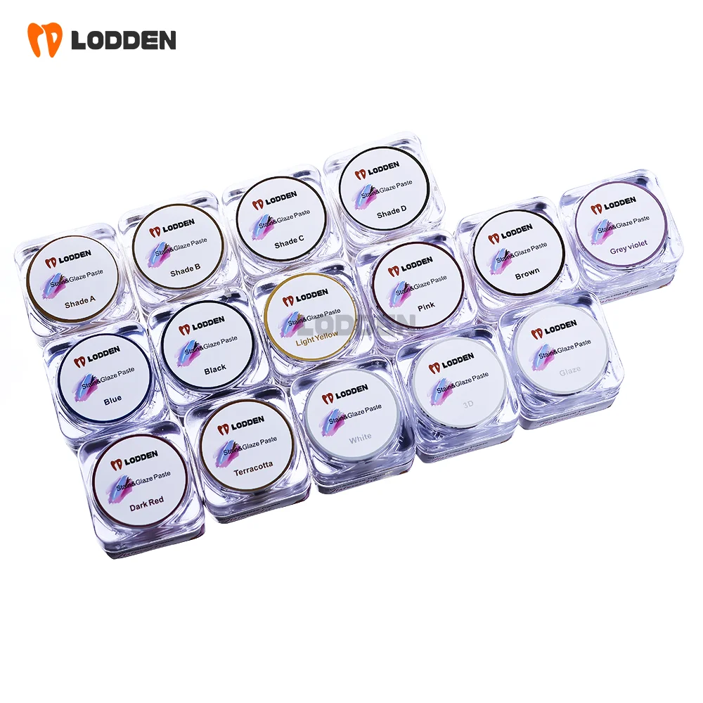 LODDEN dental ceramic glaze stain 15 Paste+2 Liquid+2 Porcelain pen dental glaze paste