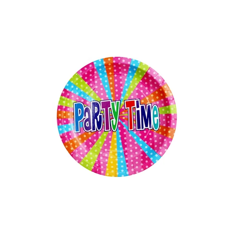 American Day with Printed Colored Design Vintage Restaurant Party Paper Plate
